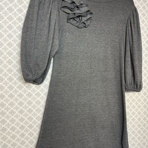 Sweet Pea Gray Dress with Ruffle Detail